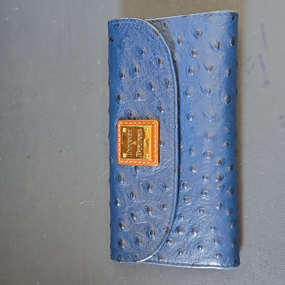 Dooney & Bourke Ostrich Collection Continental Snap Clutch Wallet